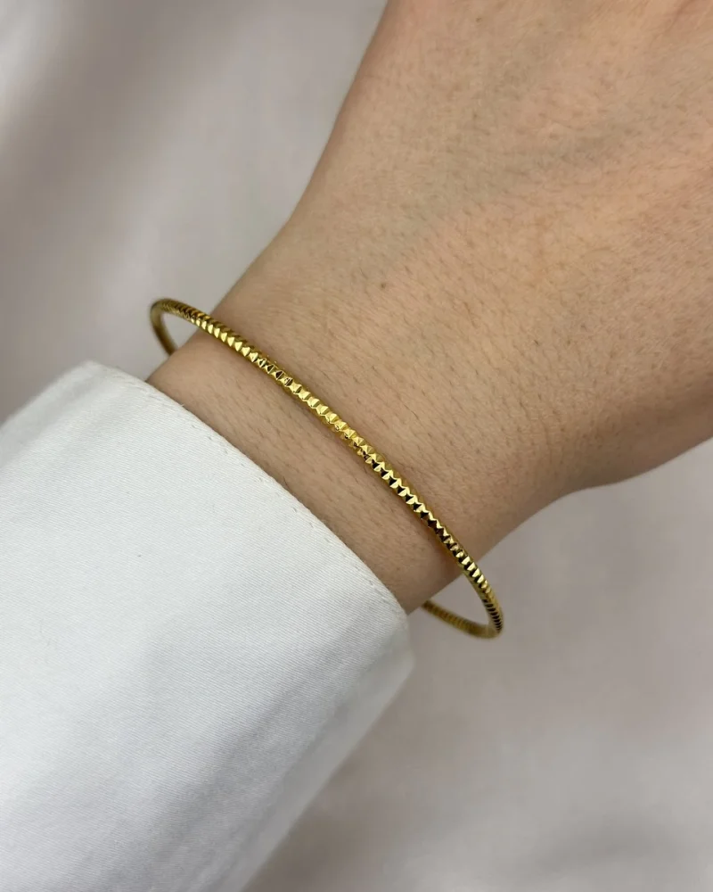 Tırtıklı Parlak Ajda Bilezik (6.7 cm )