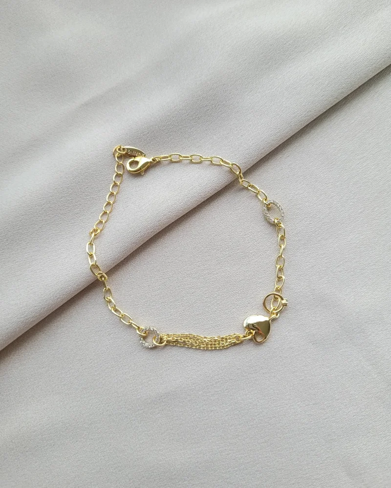 Zarif Kalp Detaylı Vip Bileklik