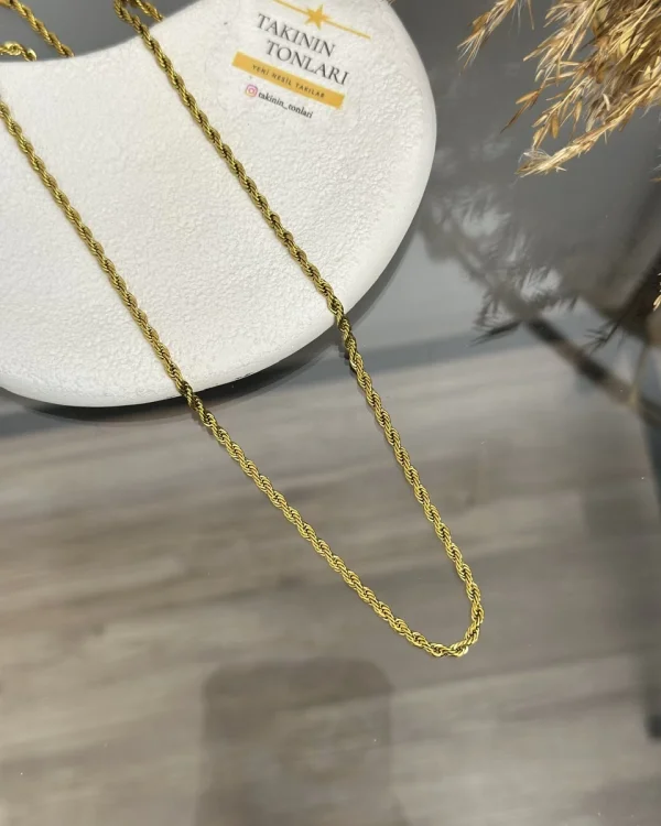 Çelik 3 mm Burgu Kolye (60 cm)