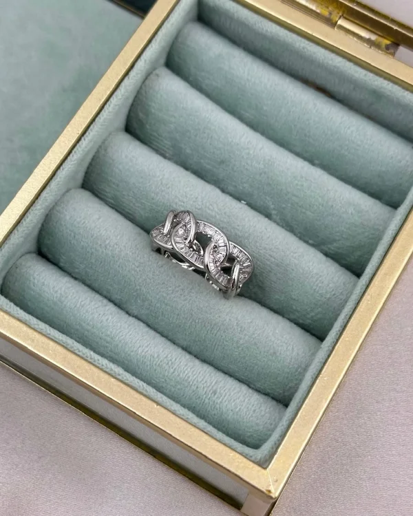 Gümüş Baget Taşlı Gurmet İthal Yüzük