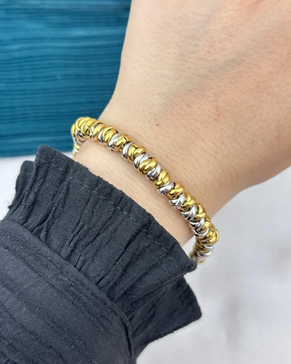 Çift Renk Halka Dizili Trend Bileklik