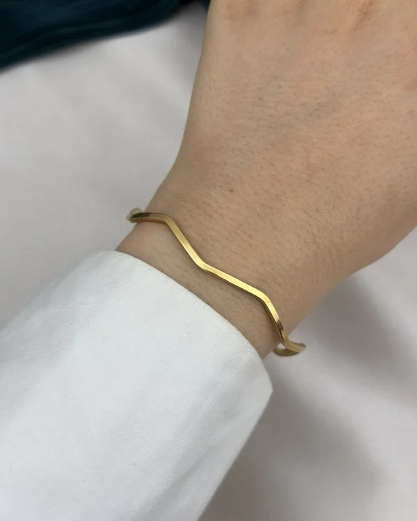 Zikzak Çelik Ajda Bilezik (6.5 cm)