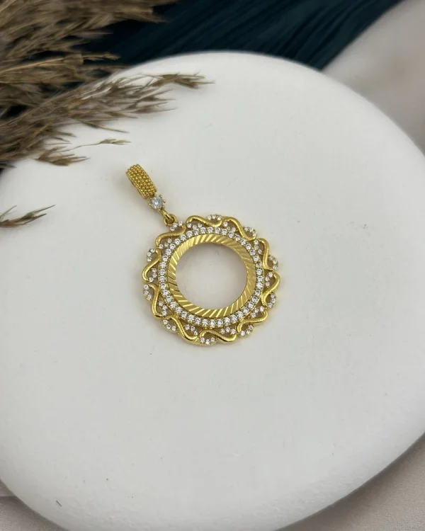 22 Ayar Taşlı Sonsuzluk Detay Çeyrek Kolye Ucu