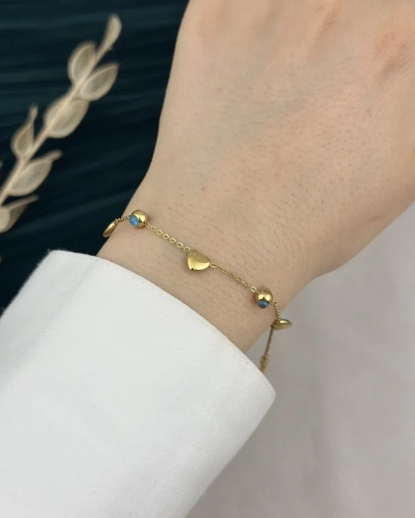 Zarif Nazarlı Kalpli Bileklik