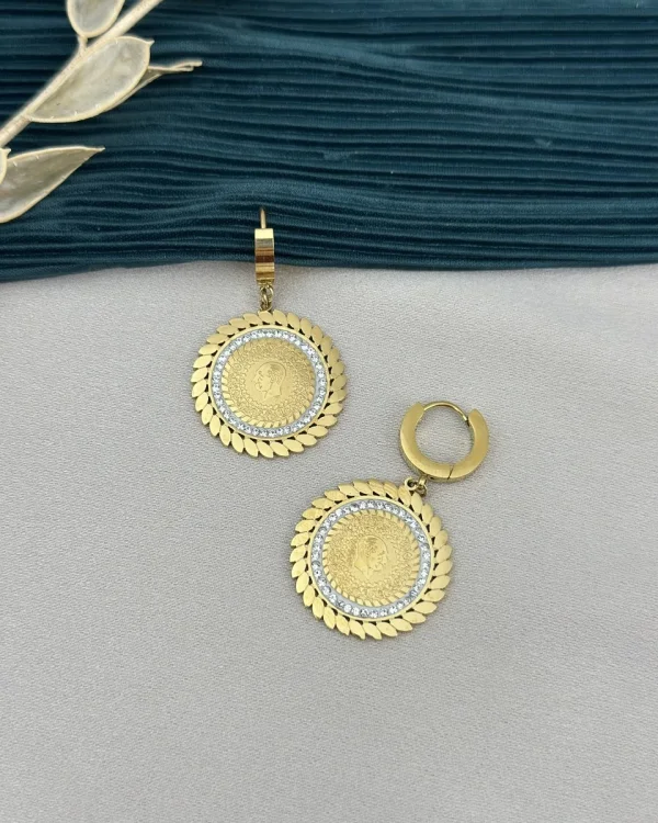 Taşlı Çeyrek Küpe