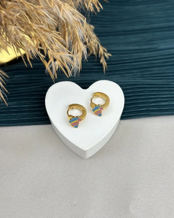 Renkli Gökkuşağı Çocuk Küpesi