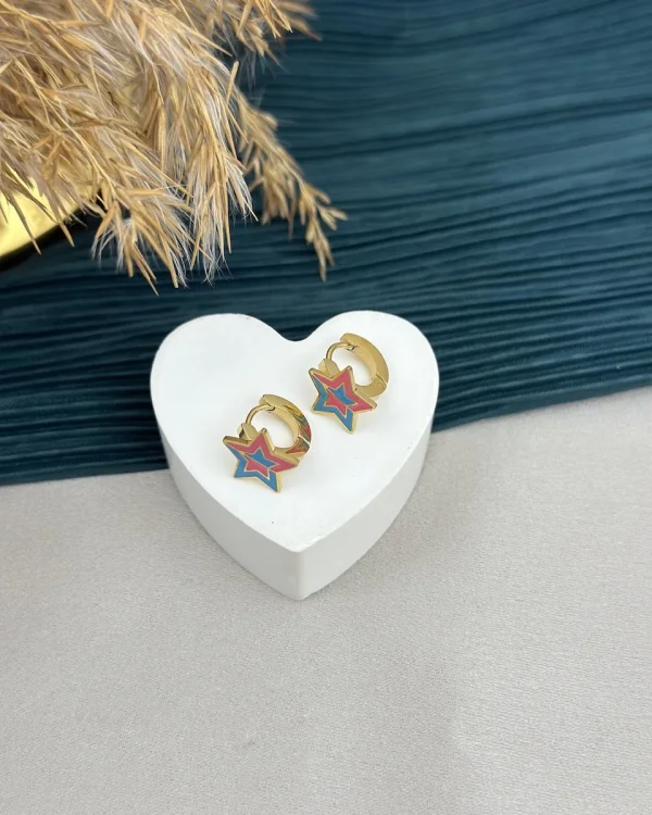 Renkli Yıldız Çocuk Küpesi