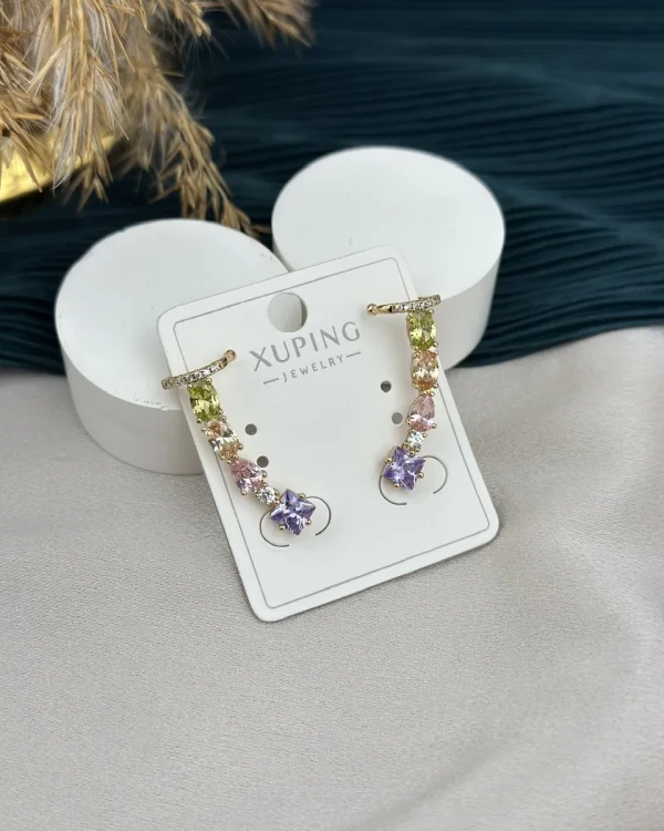 Kıkırdaklı Tek Delikle 5’li Görünüm Renkli XP Küpe