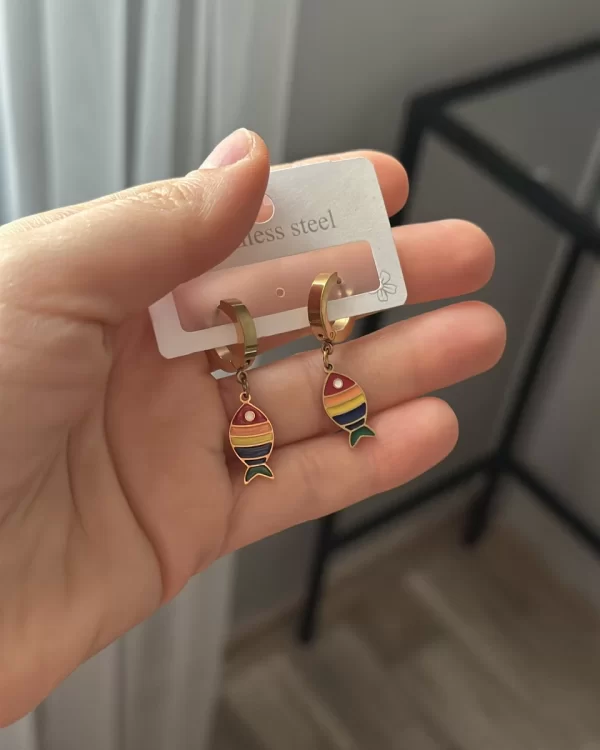 Çocuk Sallantılı Renkli Balık Kolye