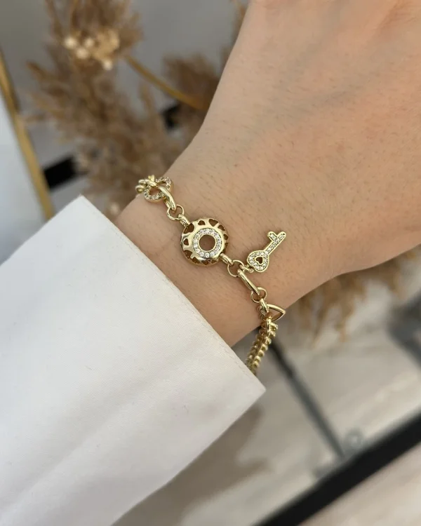 Kalpli Anahtar Charmli XP Bileklik (16+3 cm)