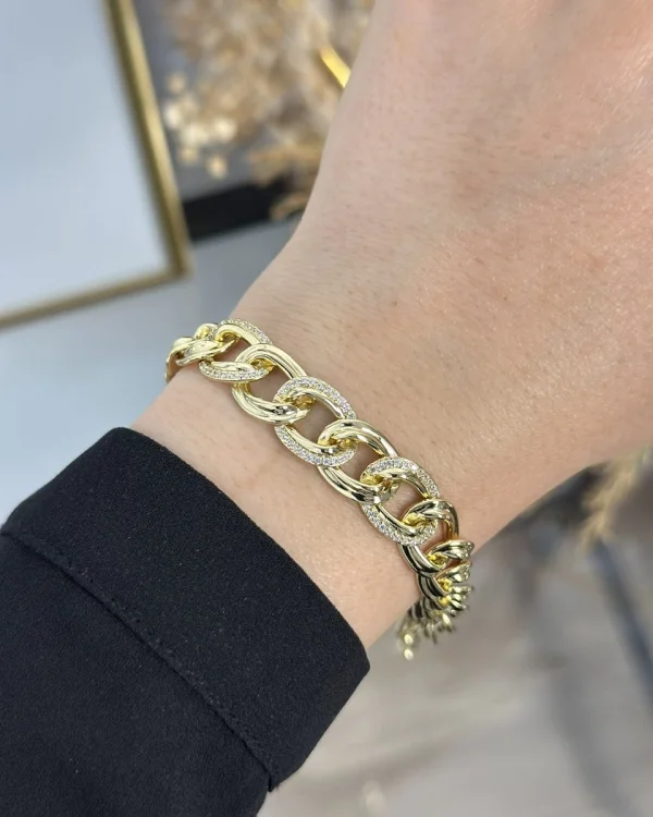 XP Gold Zarif Taşlı Samanyolu Bileklik (17+2 cm)