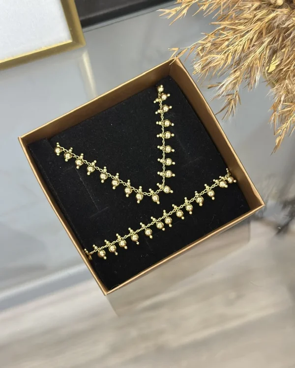 XP Gold Topçuklu Kolye-Bileklik Set