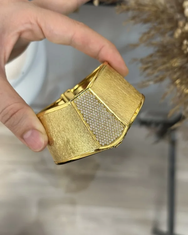 22 Ayar Geniş Taşlı Kumlu Trabzon Kelepçe