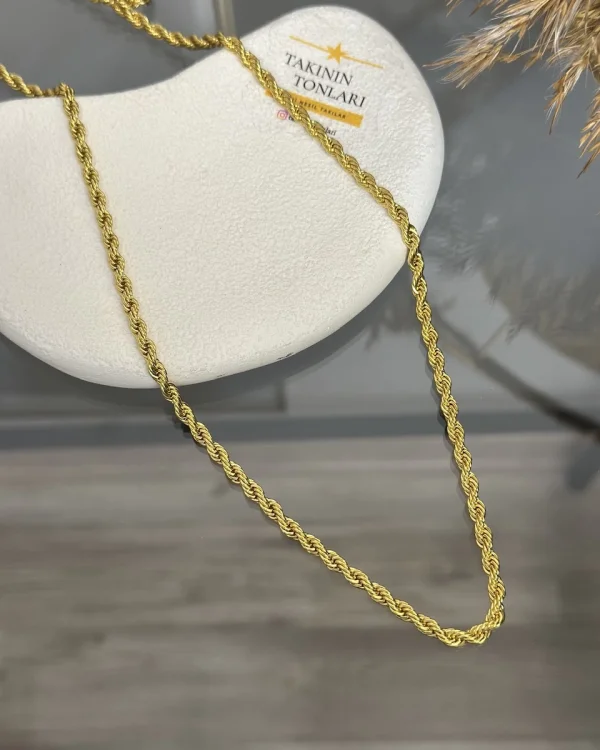 22 Ayar 4 mm Burgu Kolye (80 cm)