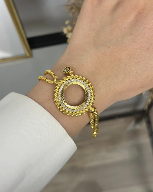 22 Ayar Bugday Model Çeyreklik Dorika Bileklik