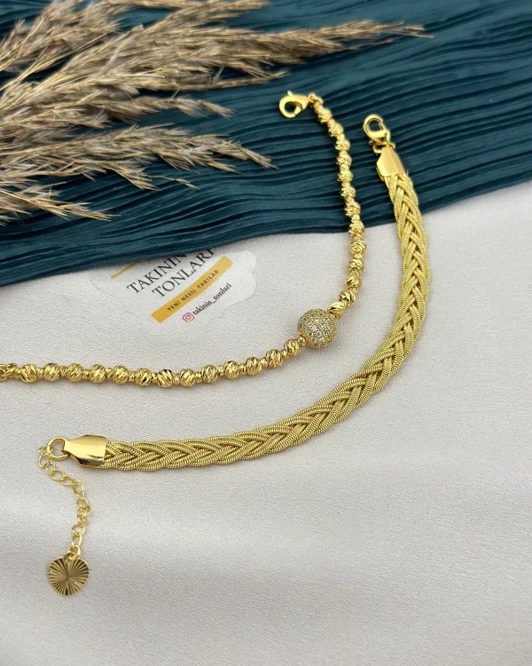 22 Ayar Dorika-Örgü Bileklik Kombini