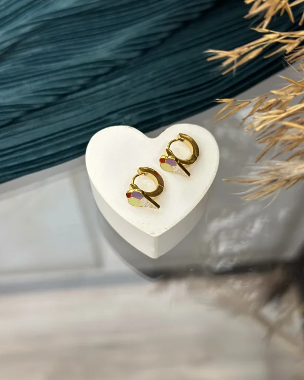 Dondurmalı Çelik Çocuk Küpesi