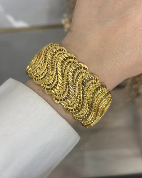 22 Ayar Telkari Genis Kelepçe ( 20 cm)