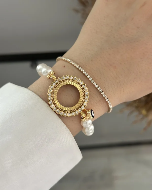 İncili Çeyreklik Bileklik (Suyolu Hediye)