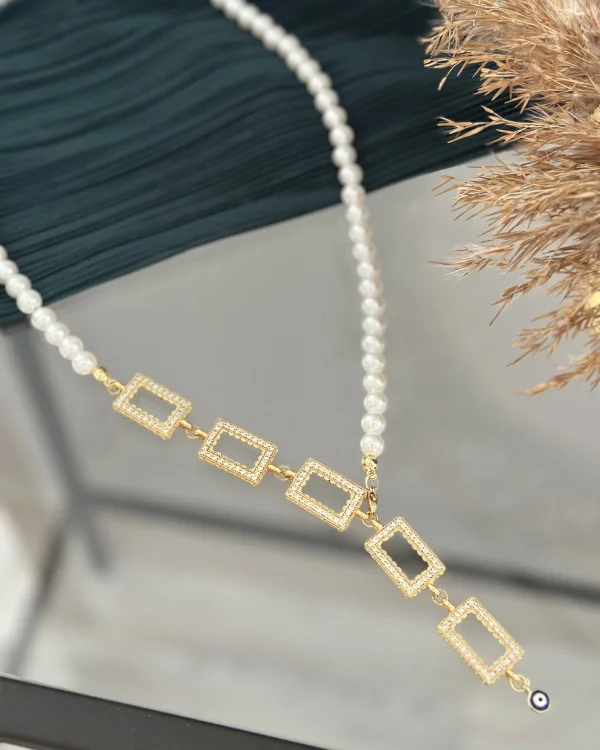 İncili 5’li Gram Altınlık Y Kolye