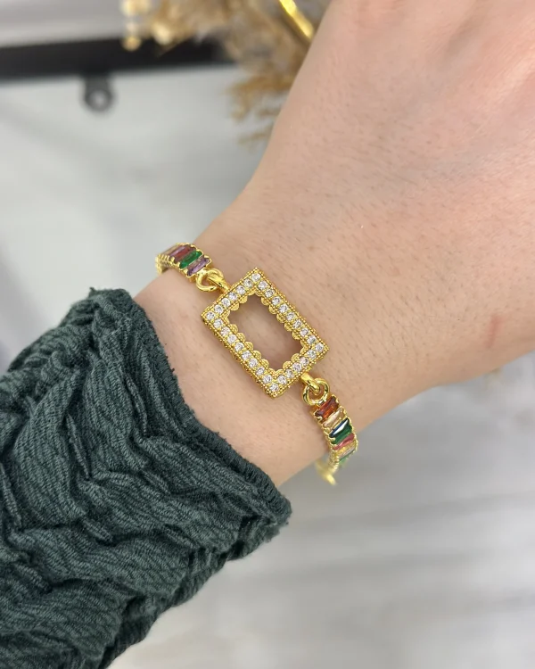 Gram Altınlık Renkli Baget Bileklik (17.5+3 cm)