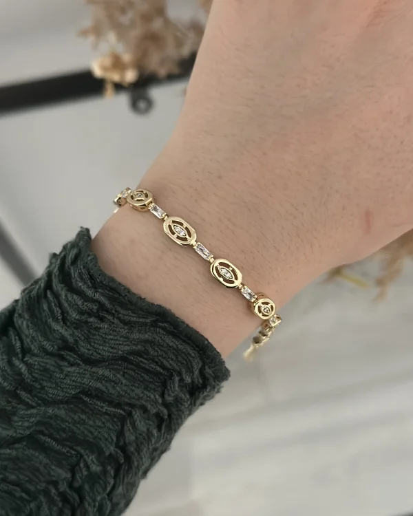 XP Gold Oval Geçişli Suyolu Bileklik