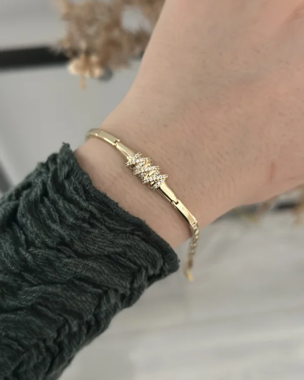 XP Gold Zikzak Geçişli Bileklik