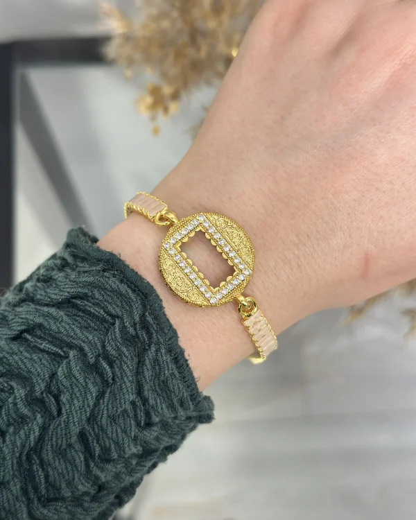 Yuvarlak Gram Altınlık Soft Pembe Baget Bileklik