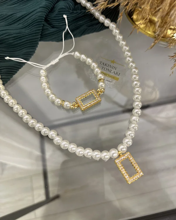 Gram Altınlık İnci Set (Kolye 60 cm)