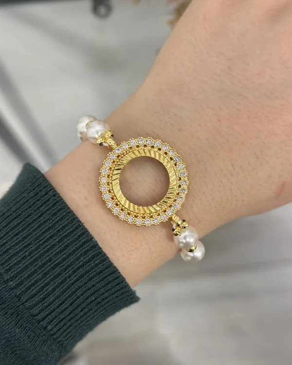 Çeyreklik Taşlı İncili Dorikali Bileklik