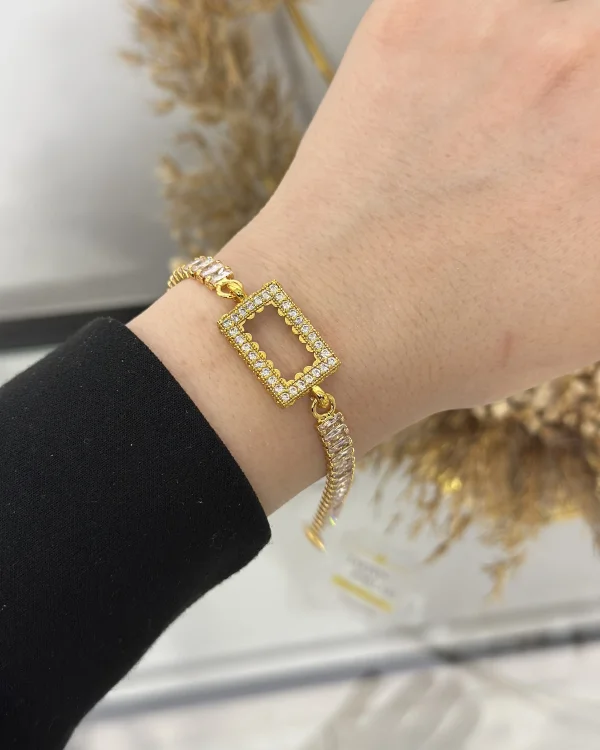 Gram Bileklik Dikdörtgen Kristal Baget Bileklik