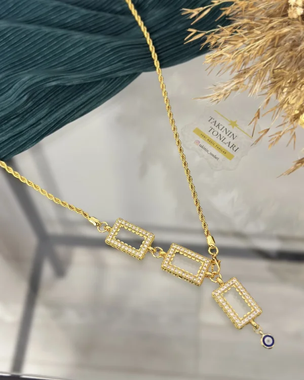 3 Gram Altınlık Burgu Zincirli Y Kolye (65 cm)