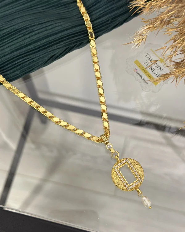 Yuvarlak Gram Altınlık Doğal İncili Arpa Kolye (60 cm)