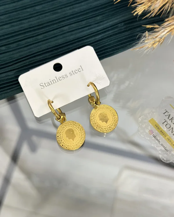 Çelik Dorikali Ceyrek Küpe