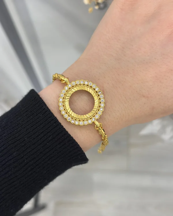 Çeyreklik Taşlı Burgu Bileklik