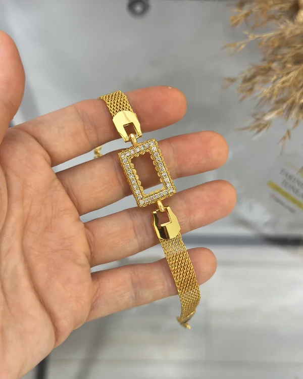 Gram Altınlık Dikdörtgen Hasır Bileklik