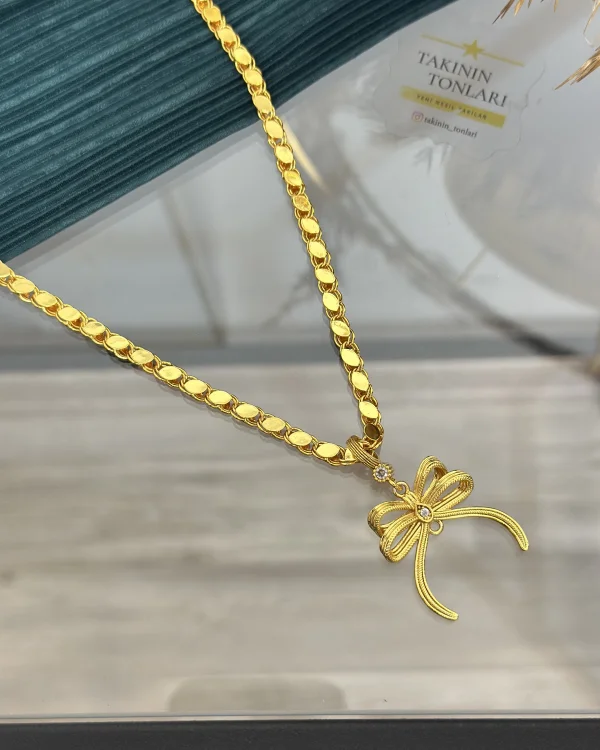 Arpa Zincirli Fiyonk Kolye (60 cm)