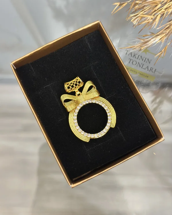 Yarım Altınlık Hasır Kulplu Fiyonk Kolye Ucu