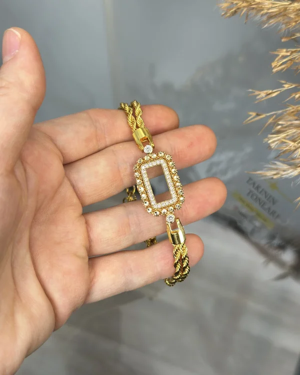 Gram Altınlık Çift Sıra Burgu Bileklik (seri 2)