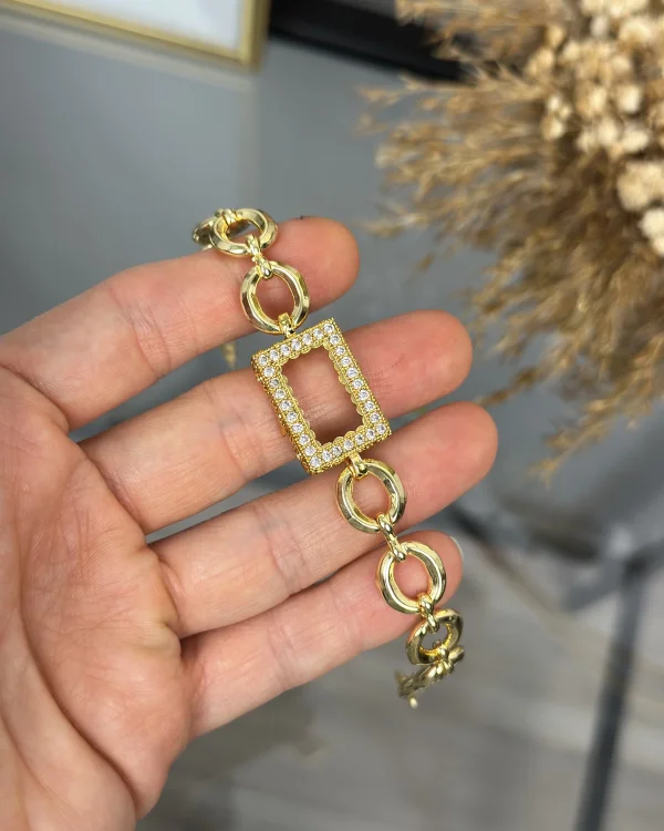 Gram Altınlık Oval Zincirli Bileklik (18+2 cm)