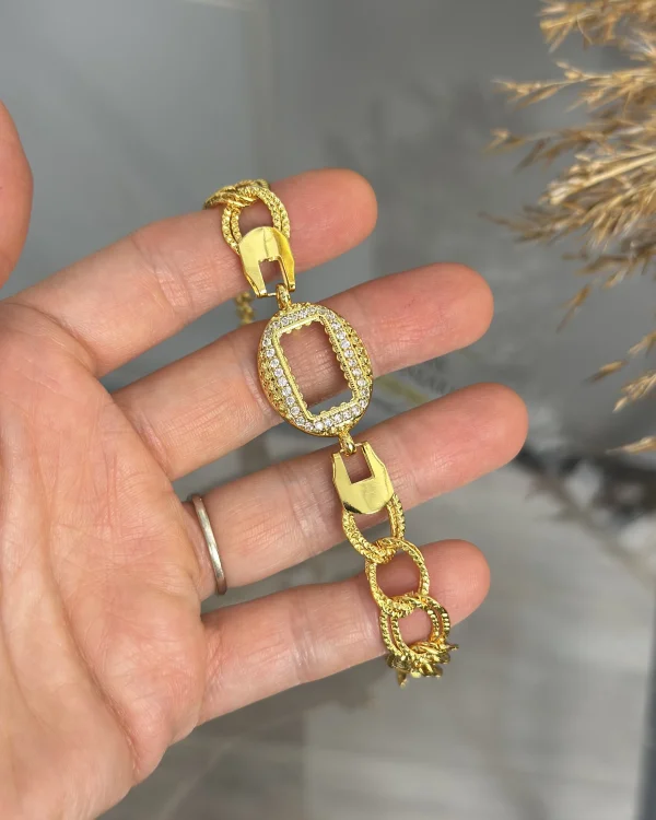 Gram Altınlık Oval Geniş Samanyolu Bileklik