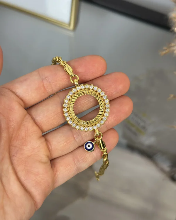 Çeyreklik Çiçek Model Burgu Bileklik (17+3 cm)