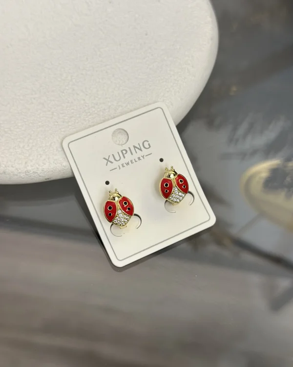 Çelik XP Marka Uğur Böceği Çocuk Halka Küpe