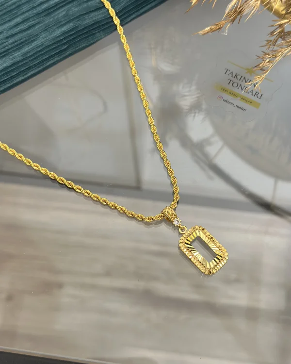 Gram Altınlık Taşsız Kalem İşi Burgu Kolye (60 cm)