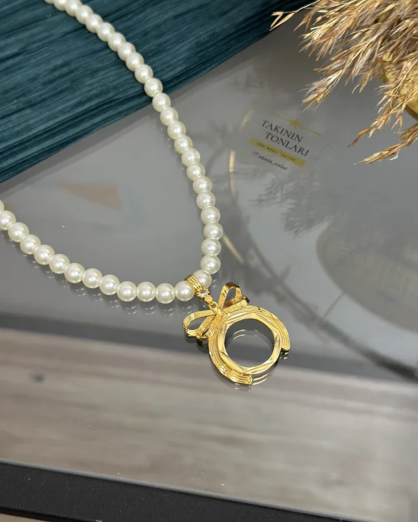 Yarım Altınlık Taşsız Fiyonk Kolye (50 cm)