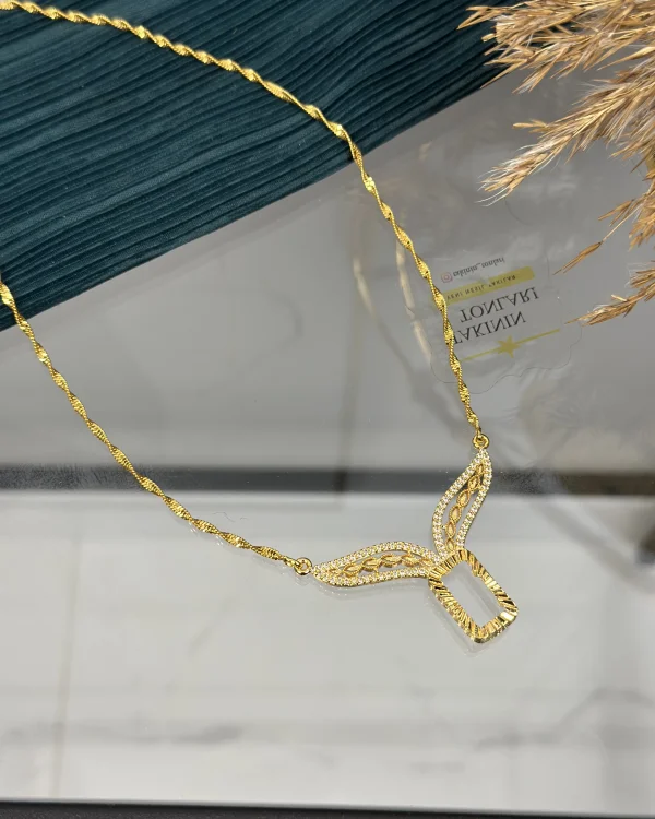 Gram Altınlık Tasarım Pul Detaylı Singapur  Kolye (65 cm-Klips yoktur)