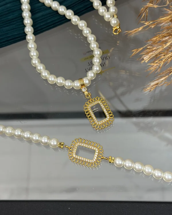 Gram Altınlık İşlemeli  İnci Set