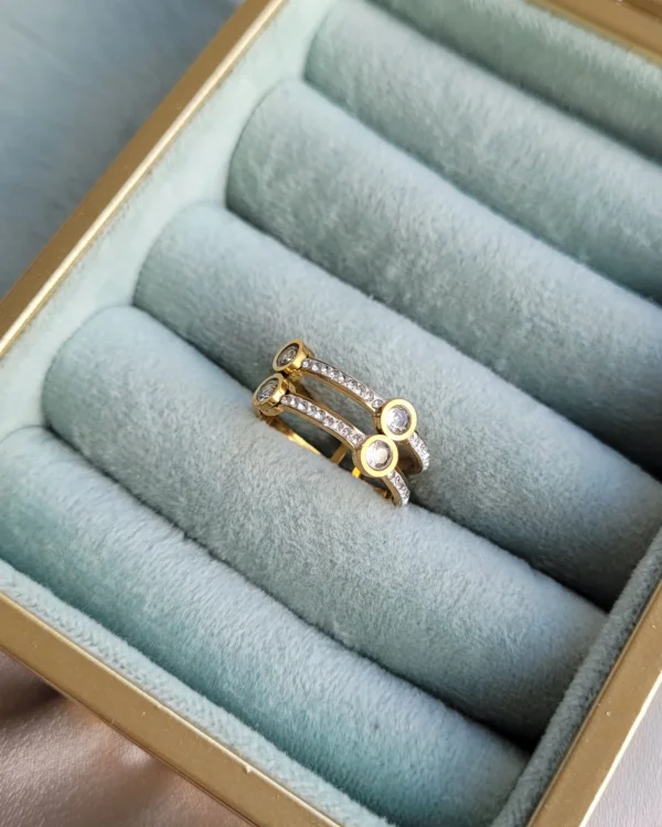 Çift Sıra Taşlı Yüzük