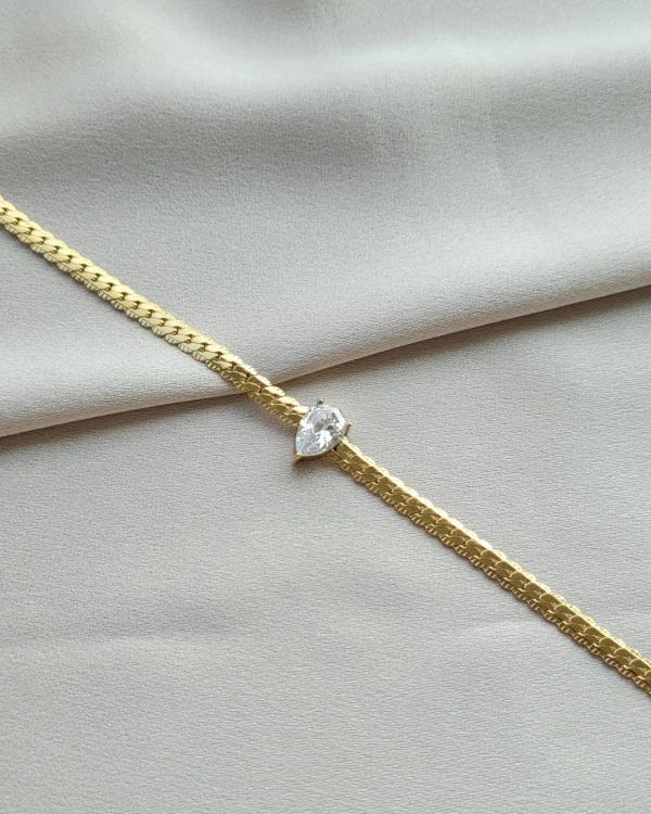 Damla Tek Taş Zarif Bileklik