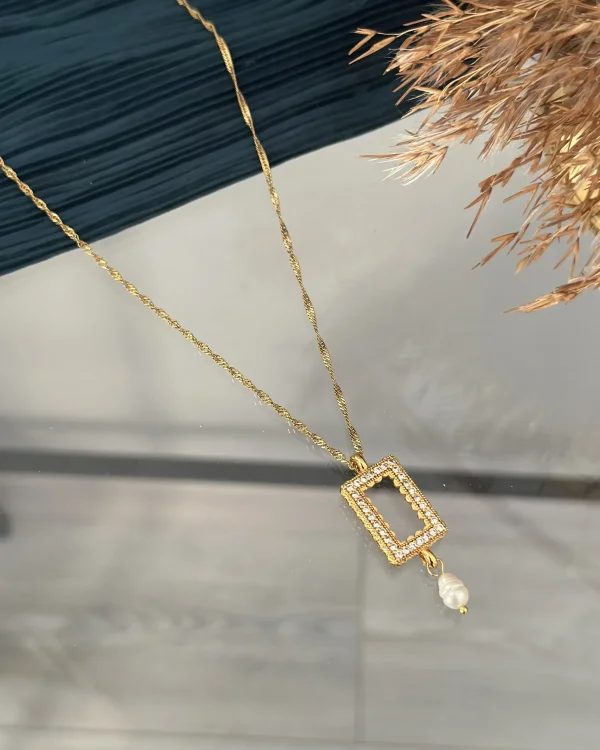 Doğal İncili Gram Altınlık Kolye (60 cm)